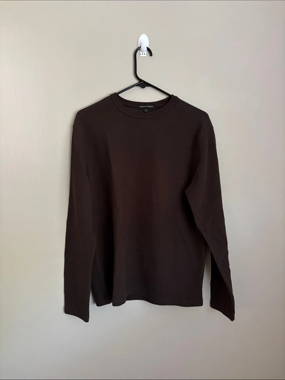 Banana Republic Men's Crewneck Long Sleeve Shirt - Brown size M
